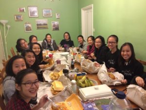 SCGS students enjoy traditional fish & chips