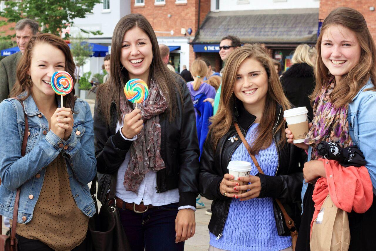 Students enjoying the local delicacies!